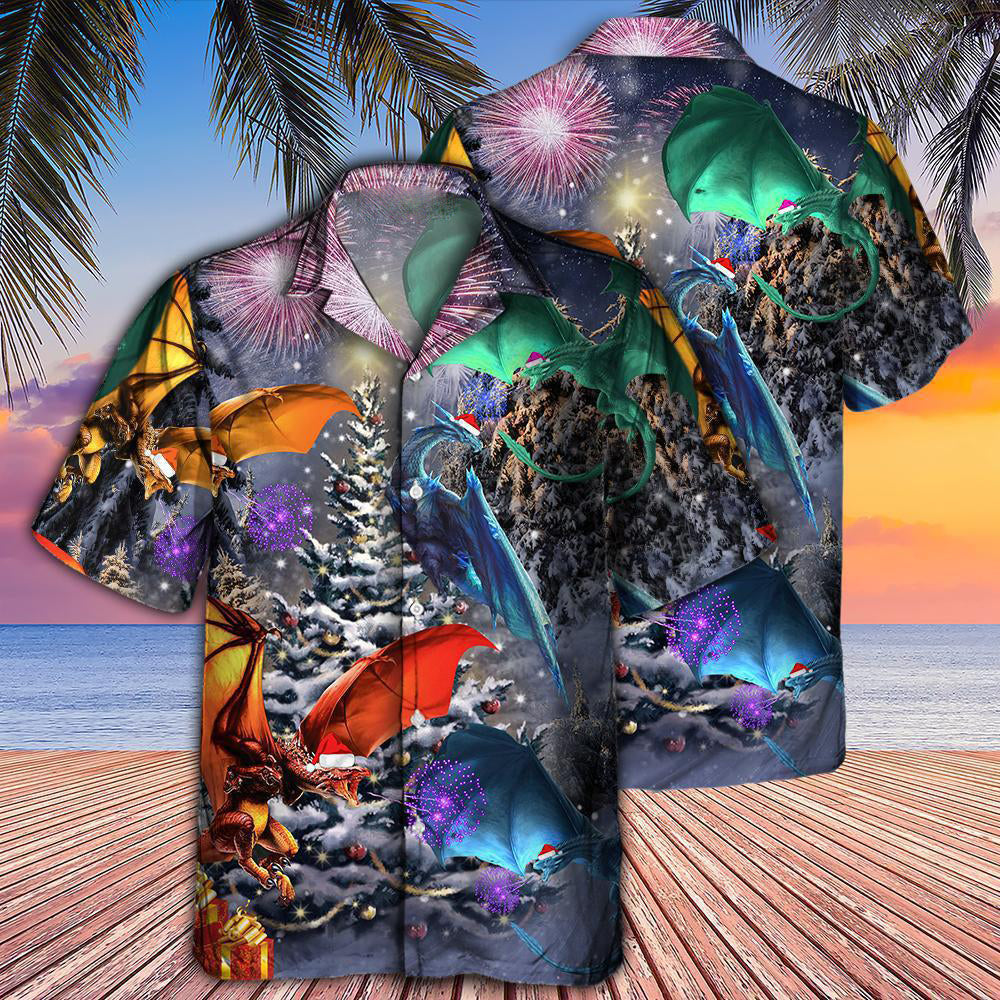 Dragon Merry Xmas Love Life Love Winter - Hawaiian Shirt - Reefox