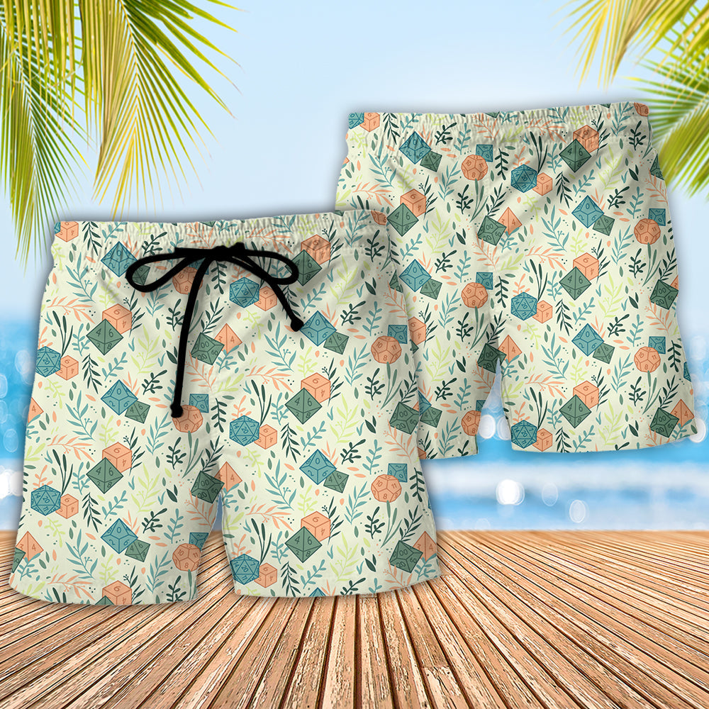 DnD Dice Plants Pattern - Beach Short Reefox