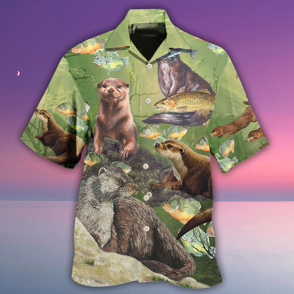 Otter A Busy Fishing Day Of Lovely Otter - Hawaiian Shirt - Reefox