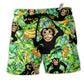 Beach Short / Adults / S Monkey Loves Banana Troipcal Leaves - Beach Short Reefox - Owls Matrix LTD