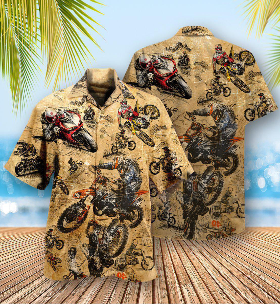 Motorcycle Racing Retro Vintage - Hawaiian Shirt - Reefox