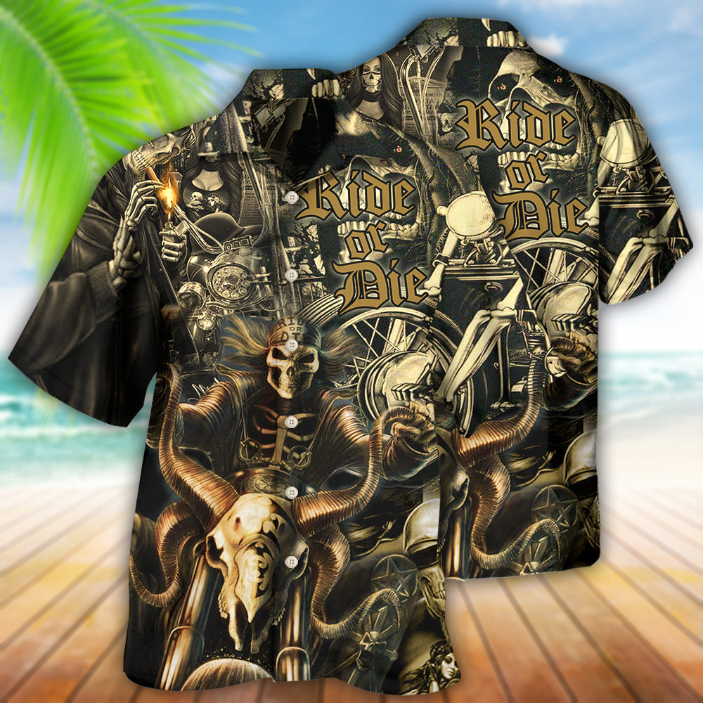 Motorcycle Love Life Ride Or Die - Hawaiian Shirt - Reefox
