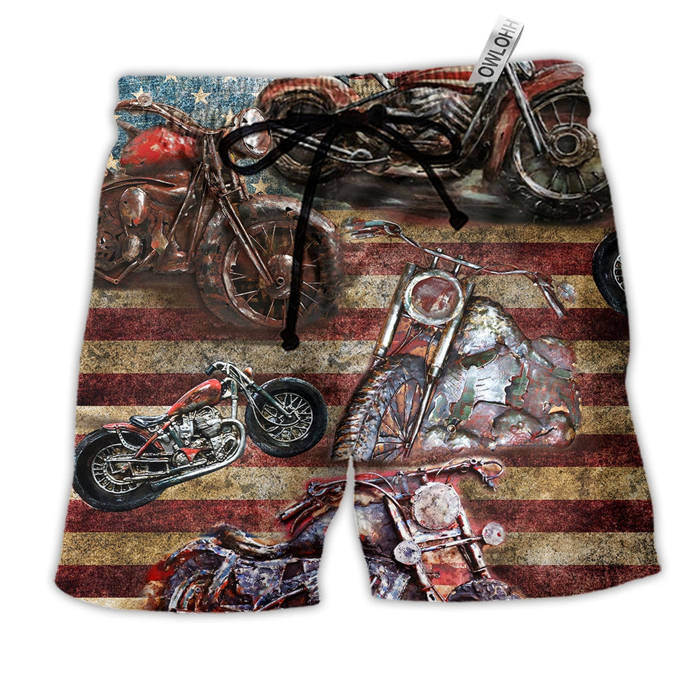 Beach Short / Adults / S Motorcycle No Plans No Maps Just Ride - Beach Short Reefox - Owls Matrix LTD
