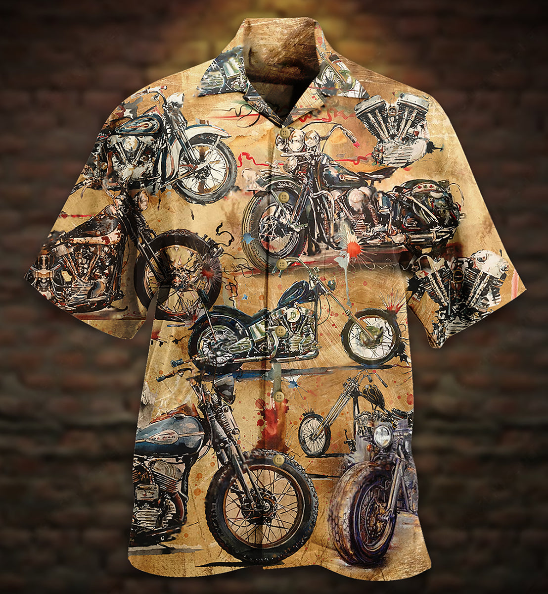 Motorcycle Vintage Style Ride And Live Today - Hawaiian Shirt - Reefox