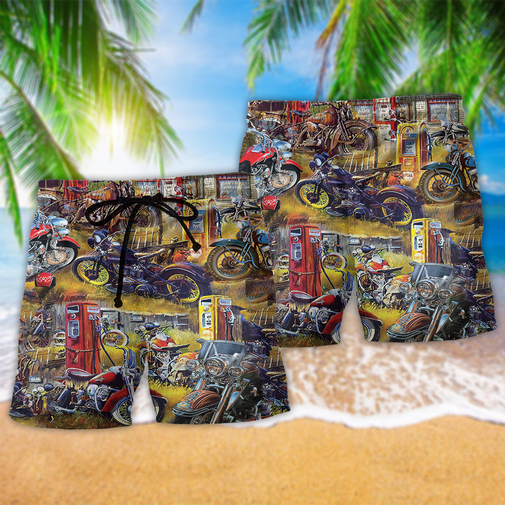 Motorcycle In The Field - Beach Short Reefox - Owls Matrix LTD