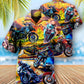 Motorcycle Under The Sunset Romantic - Hawaiian Shirt - Reefox
