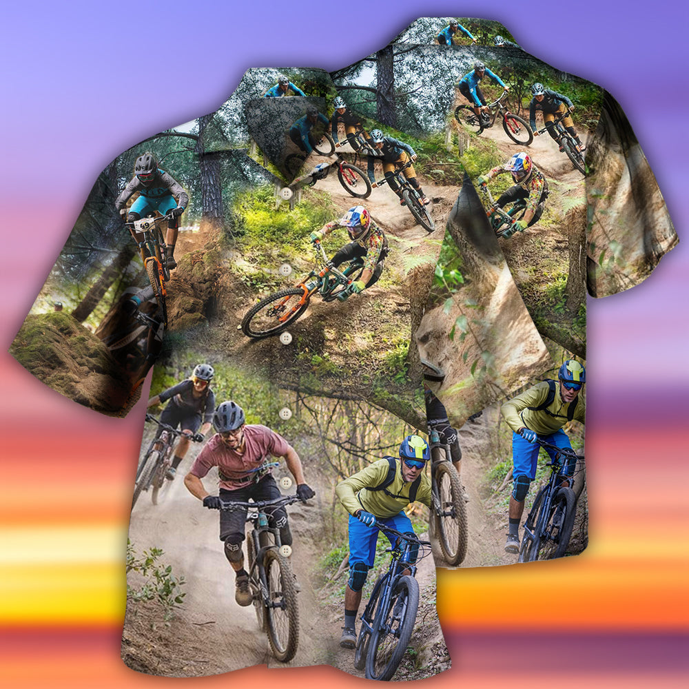 Bike Mountain Biking Cool Road - Hawaiian Shirt - Reefox