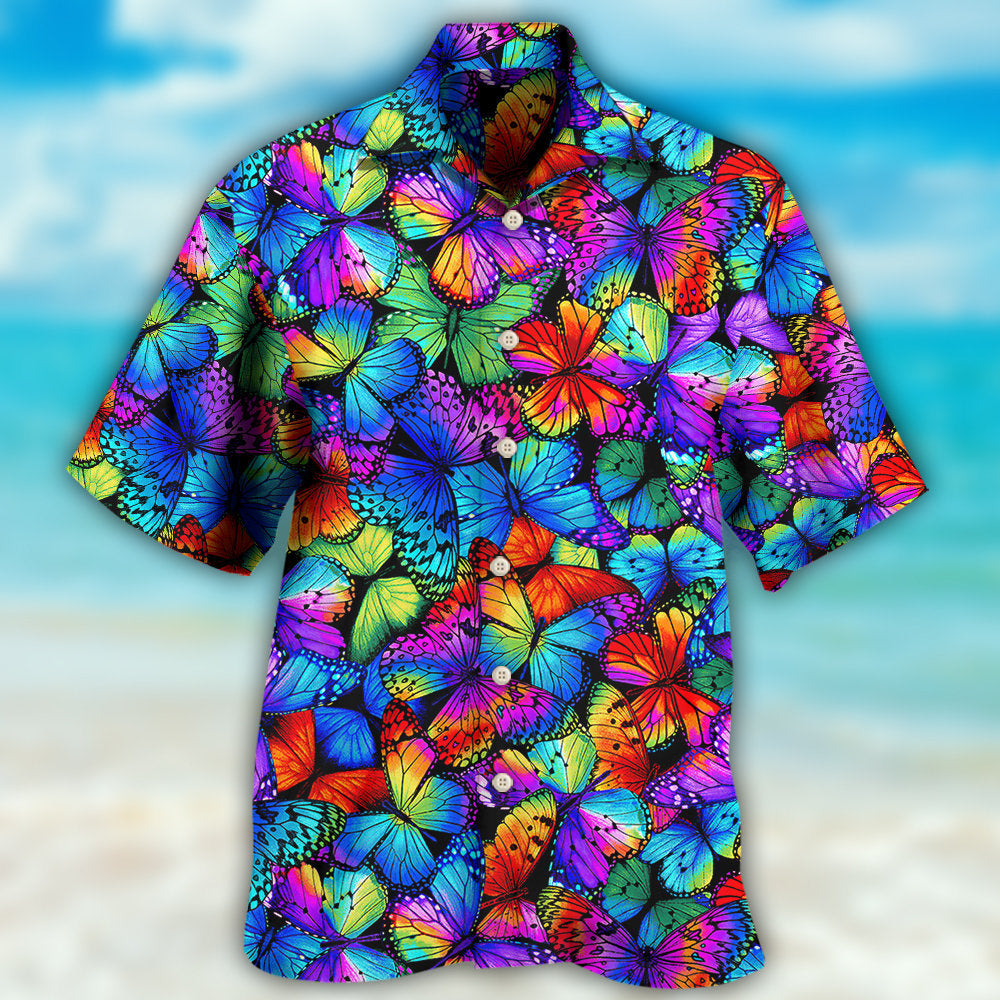 Butterfly Multi Bright Butterflies - Hawaiian Shirt - Reefox