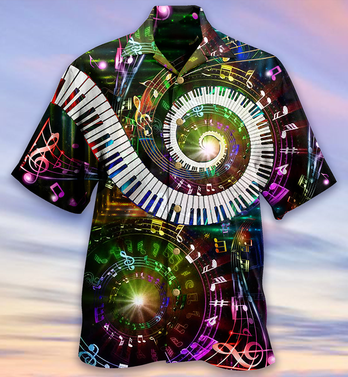 Piano Music 10 Fingers 88 Keys Piano - Hawaiian Shirt - Reefox