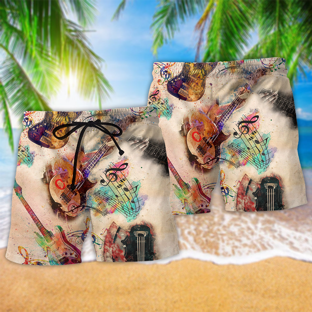 Music Bass Its Like Guitar But Way Cooler Bass Guitar - Beach Short Reefox - Owls Matrix LTD