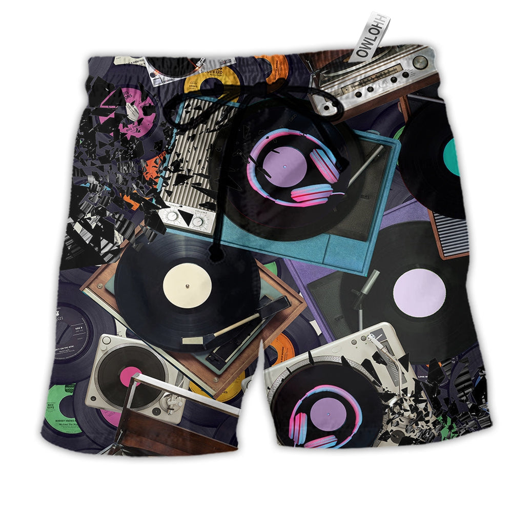Beach Short / Adults / S Music Every Sha-la-la Melody On Record Players - Beach Short Reefox - Owls Matrix LTD
