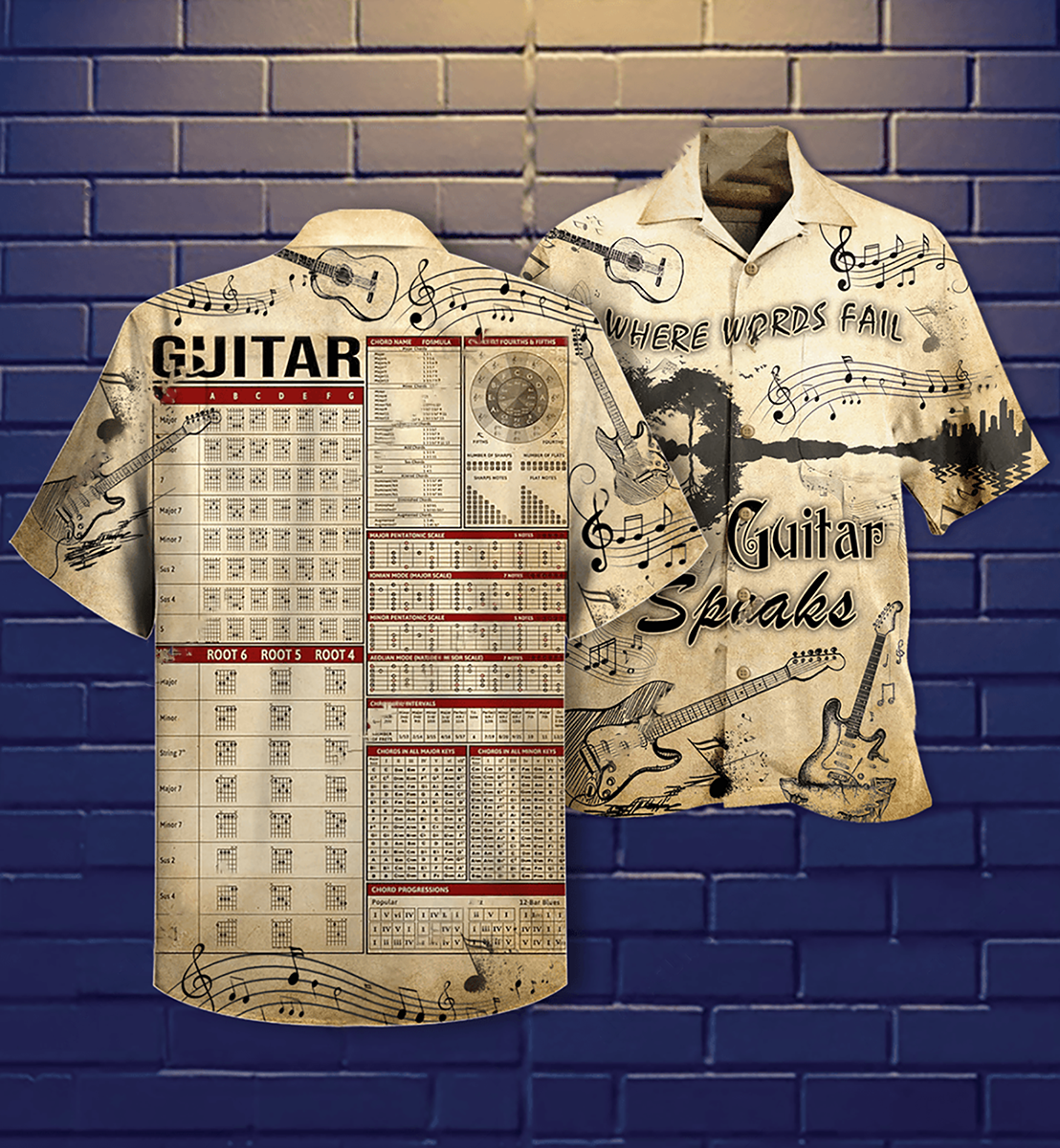 Guitar Speaks Love It - Hawaiian Shirt - Reefox