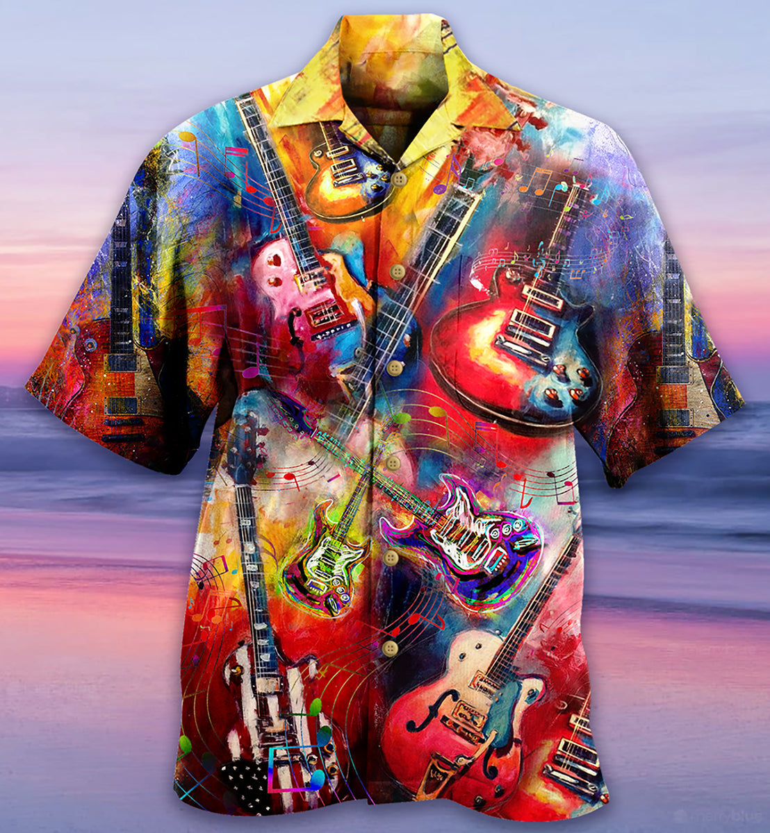 Guitar Music Mix Color Love Life Very Much - Hawaiian Shirt - Reefox