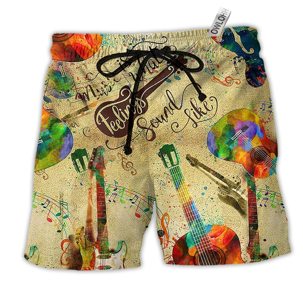 Beach Short / Adults / S Music My Guitar Can Sing - Beach Short Reefox - Owls Matrix LTD