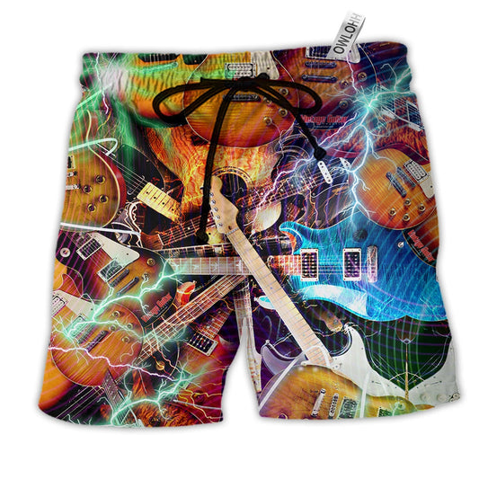 Beach Short / Adults / S Music Replaced Guns With Guitars The World Would Be A Concert - Beach Short Reefox - Owls Matrix LTD