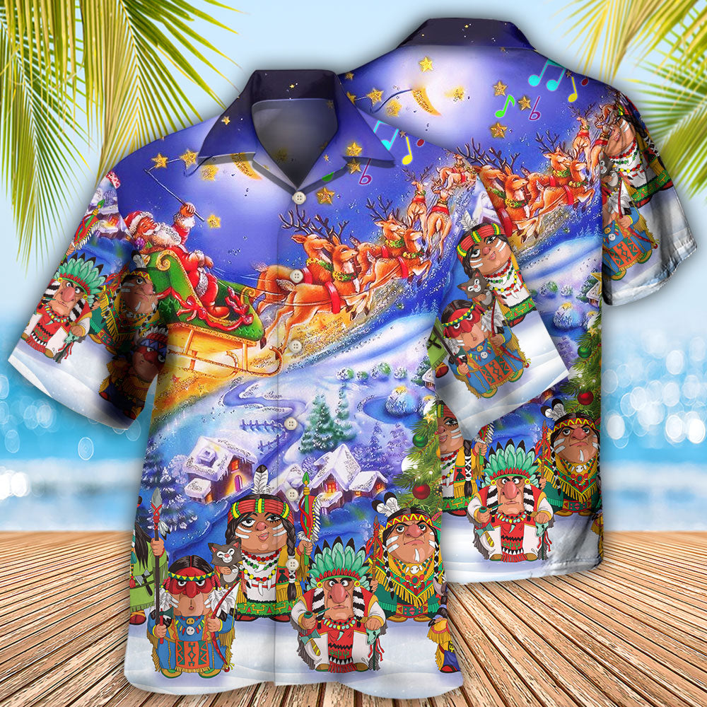 Native Funny Christmas Night - Hawaiian Shirt - Reefox