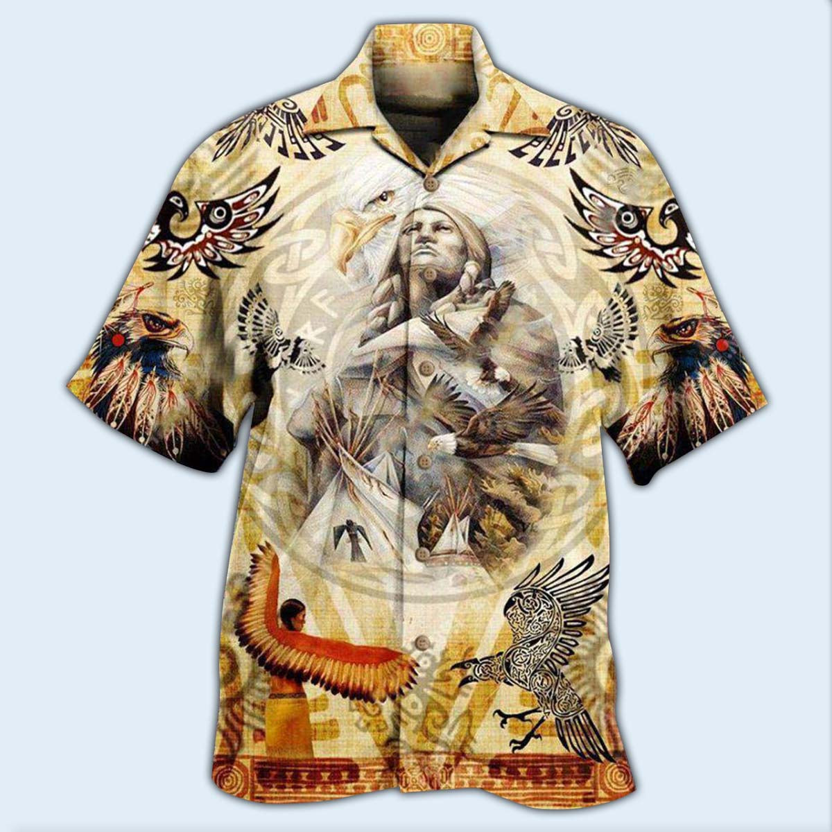 Native American Power Of Eagle Cool - Hawaiian Shirt - Reefox