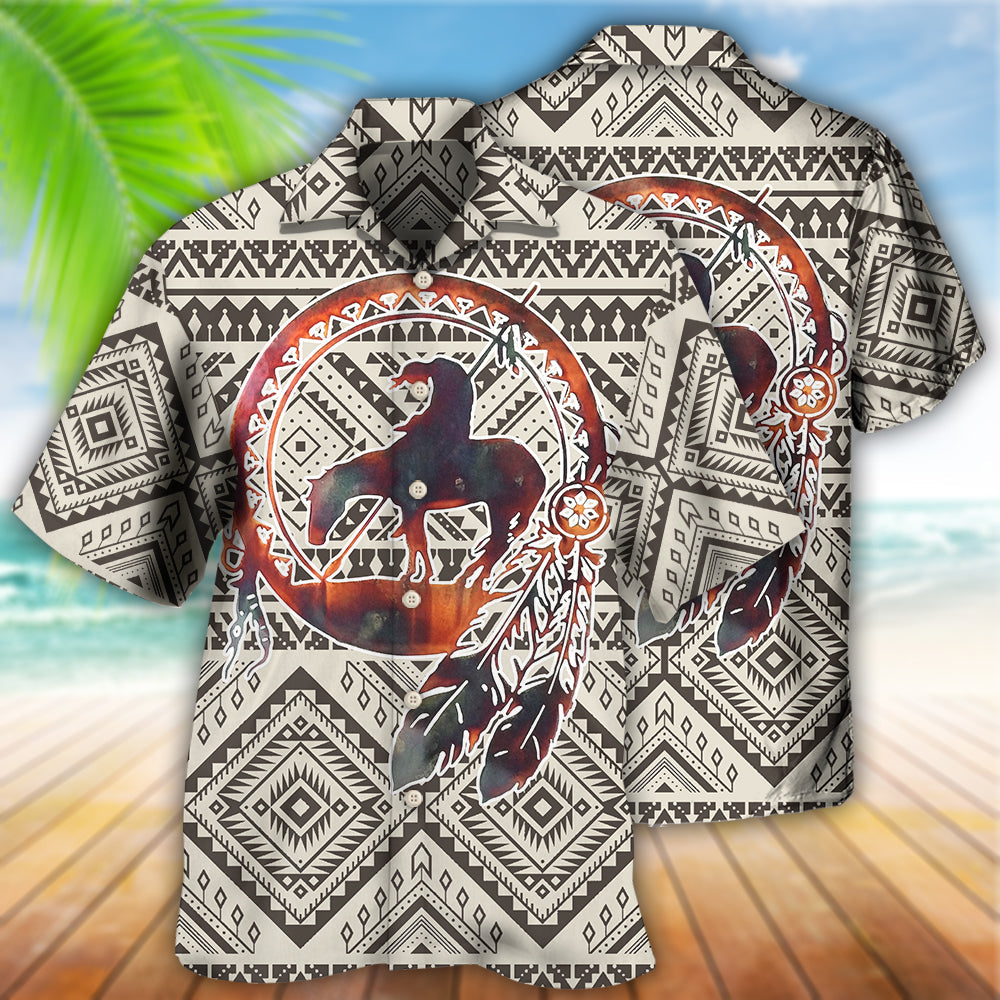 Native Style Cool Love Peace Pattern Feather - Hawaiian Shirt - Reefox
