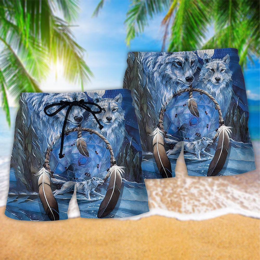 Native Style Love Peace - Beach Short Reefox - Owls Matrix LTD