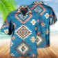 Native Style Love Peace Blue Pattern - Hawaiian Shirt - Reefox