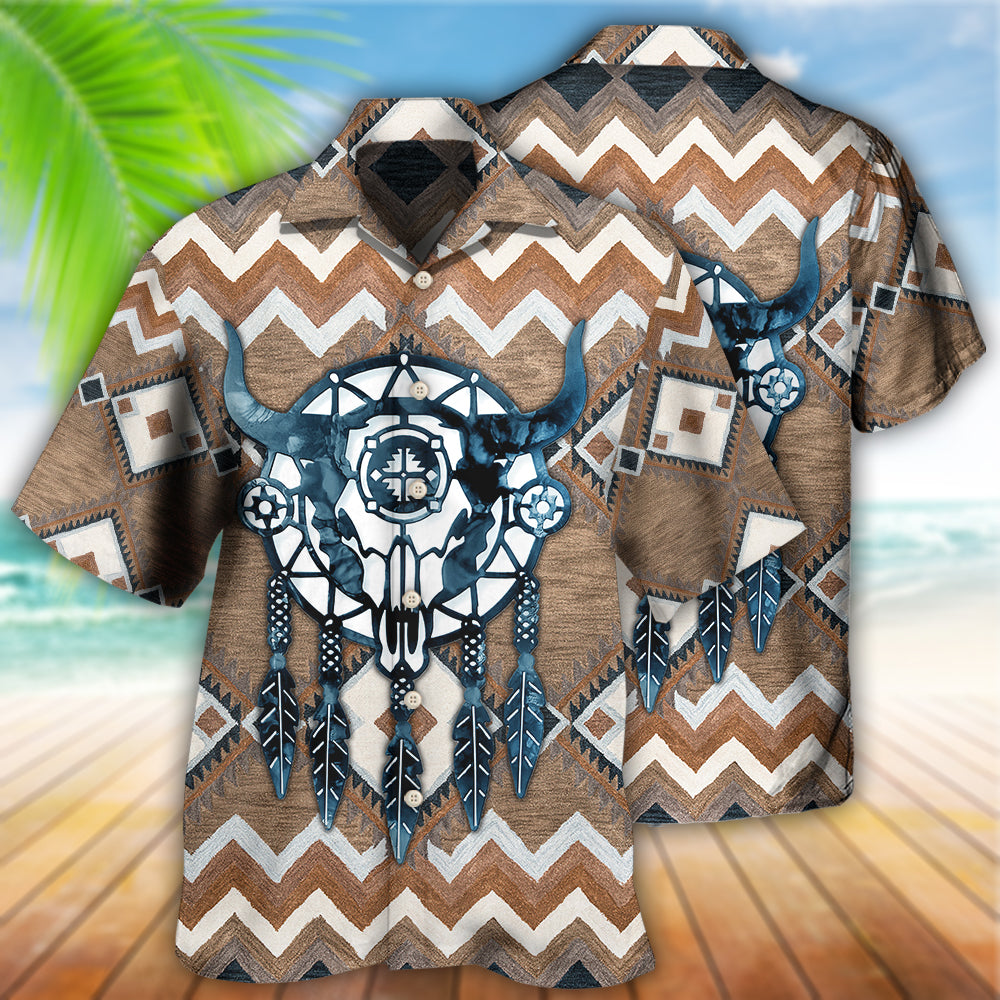 Native Style Love Peace Skull Dreamcather - Hawaiian Shirt - Reefox