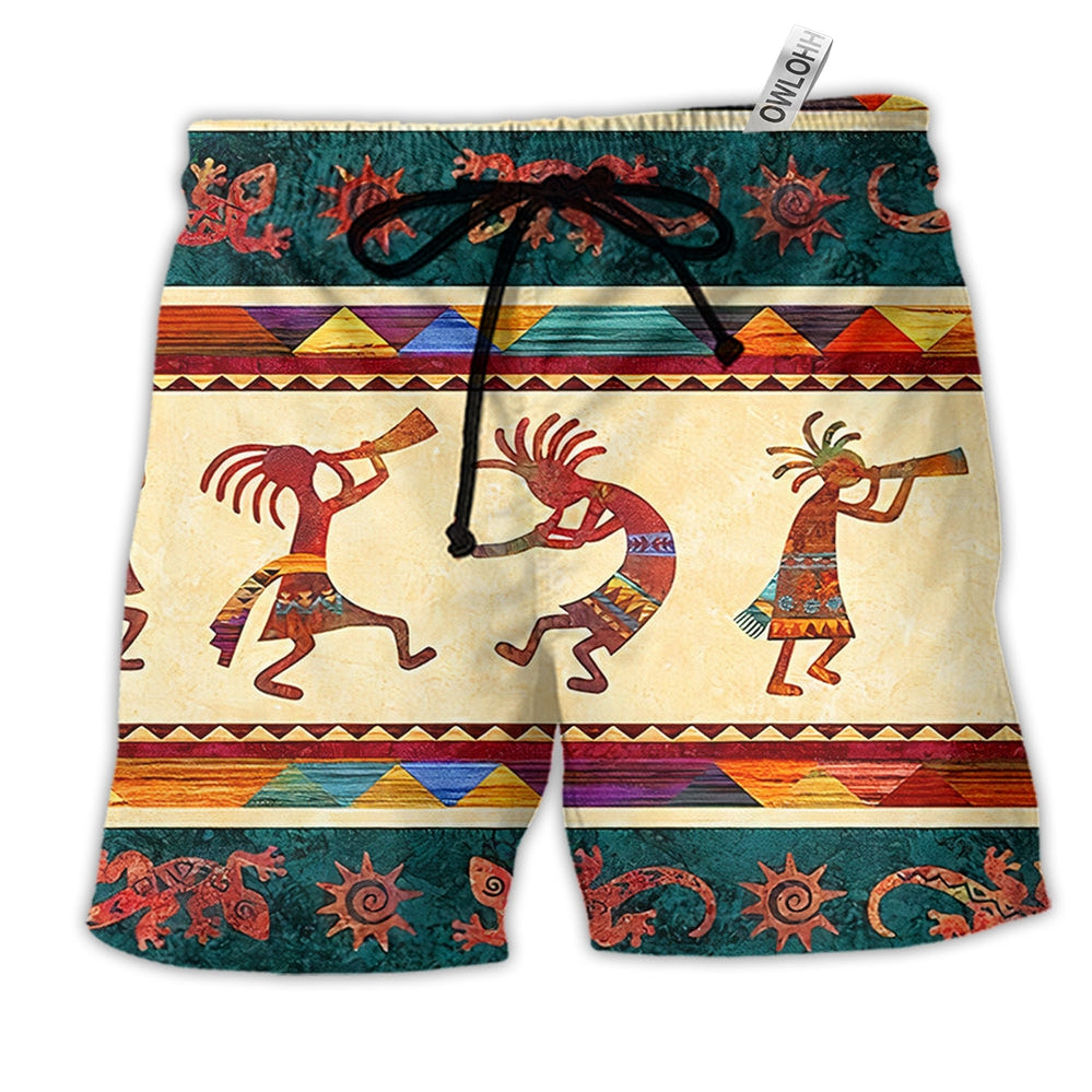 Beach Short / Adults / S Native Style Love Peace Vintage Style - Beach Short Reefox - Owls Matrix LTD