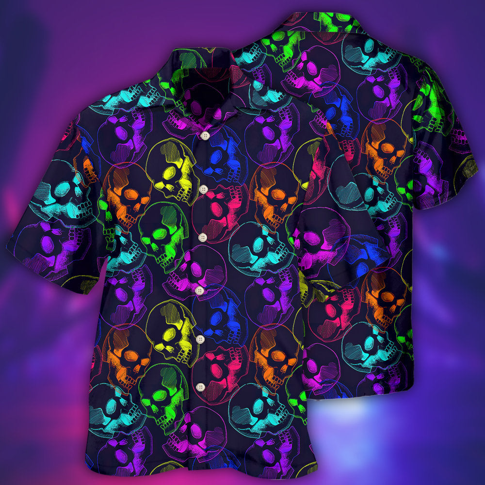 Skull Neon Big Cool - Hawaiian Shirt - Reefox