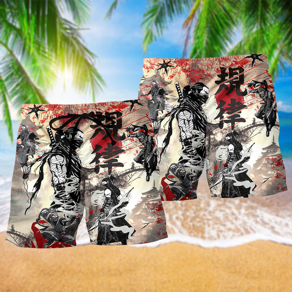 Ninja - Only A Ninja Can Stop A Ninja - Beach Short Reefox - Owls Matrix LTD