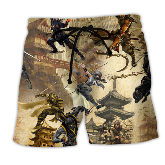 Beach Short / Adults / S Ninja I Move Like A Ninja Cool Style - Beach Short Reefox - Owls Matrix LTD