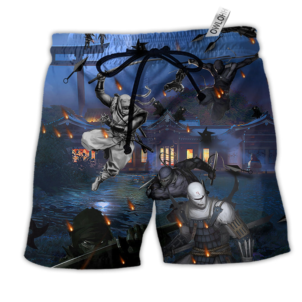 Beach Short / Adults / S Ninja Overnight Dark Moon - Beach Short Reefox - Owls Matrix LTD