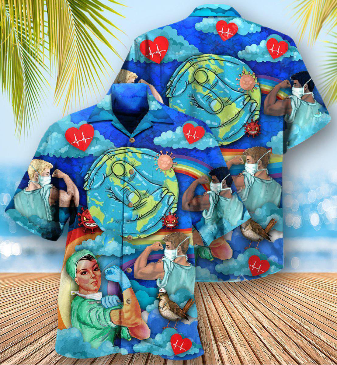 Nurse Never Underestimate Who Survived - Hawaiian Shirt - Reefox