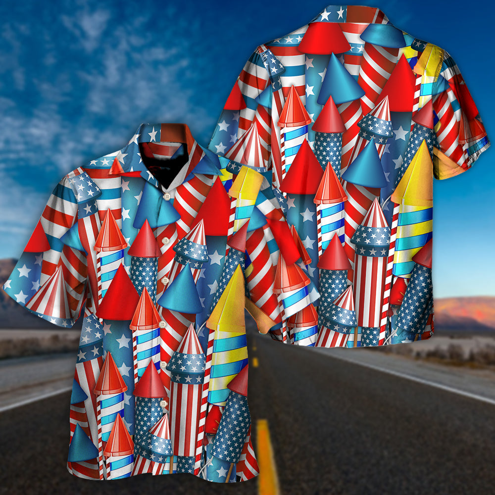 Firework Independence Day Color Style - Hawaiian Shirt
