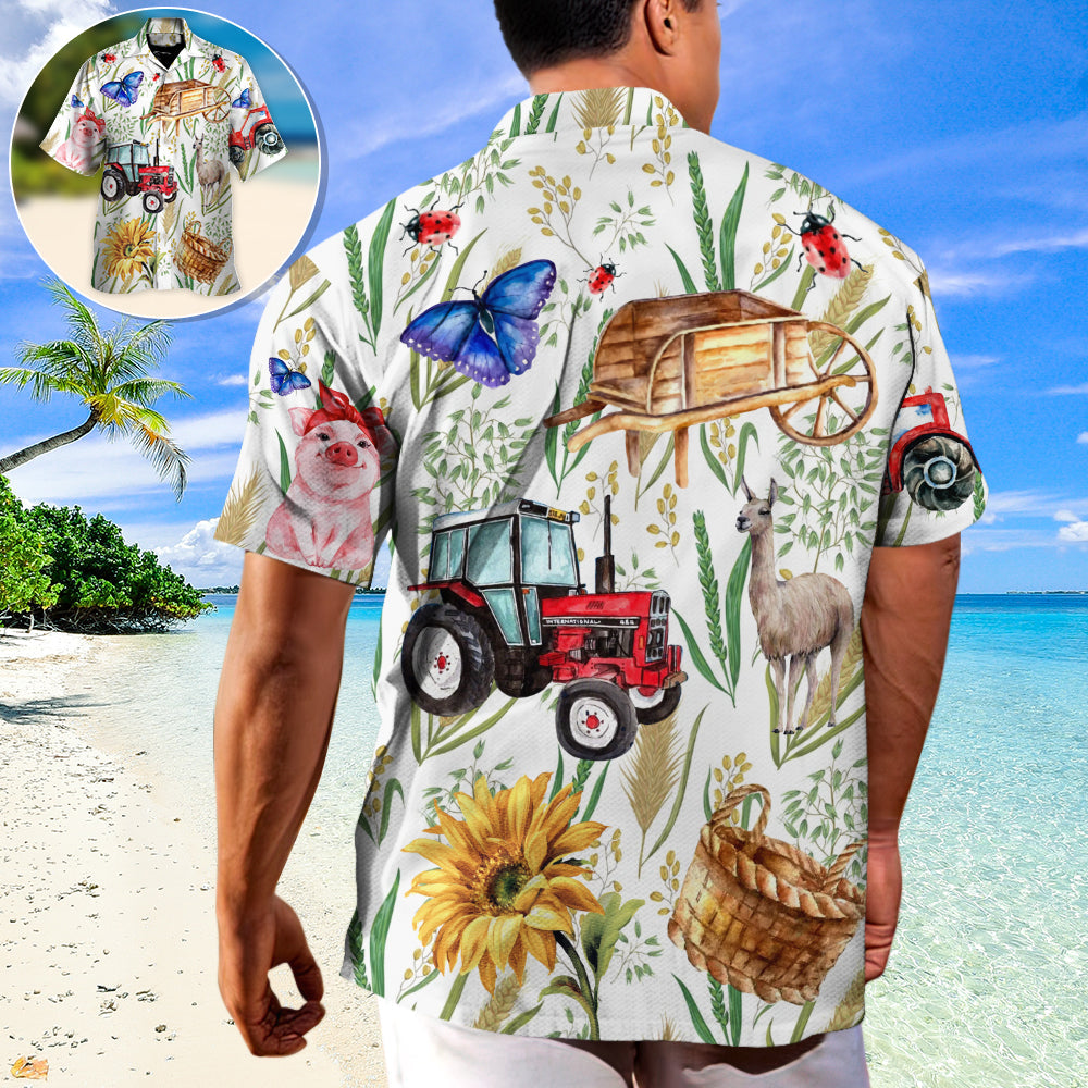 Farm Agriculture Sunflower Butterfly - Hawaiian Shirt