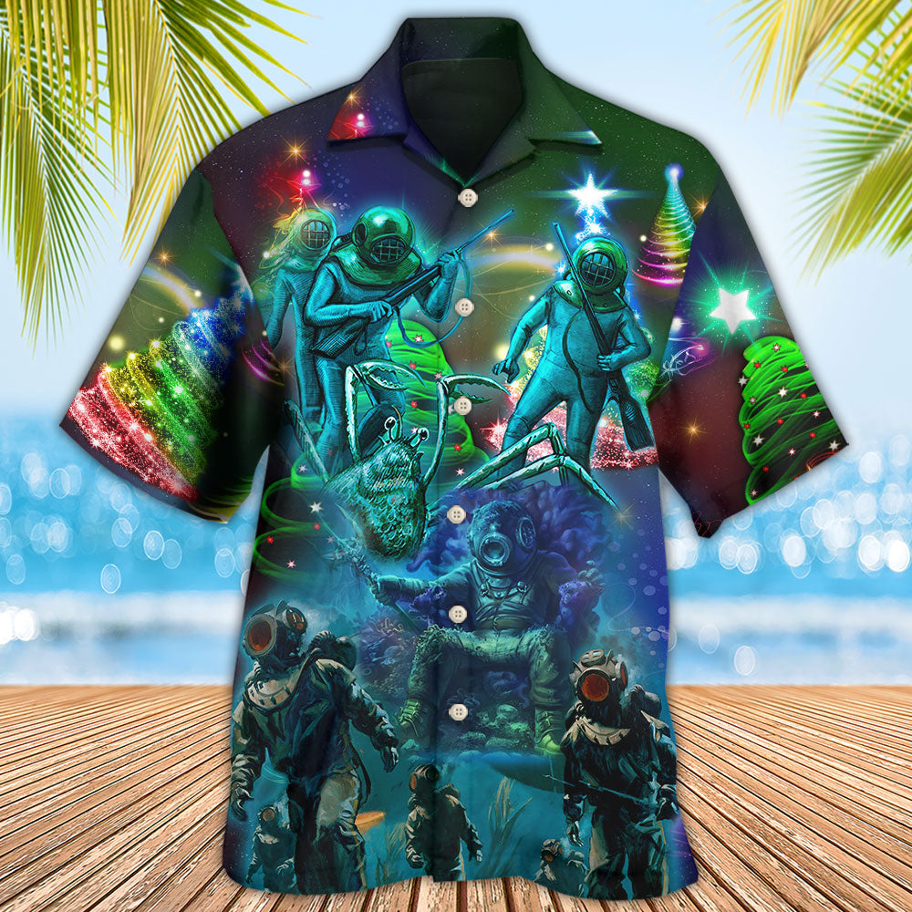 Diving Ocean Merry Christmas - Hawaiian Shirt - Reefox