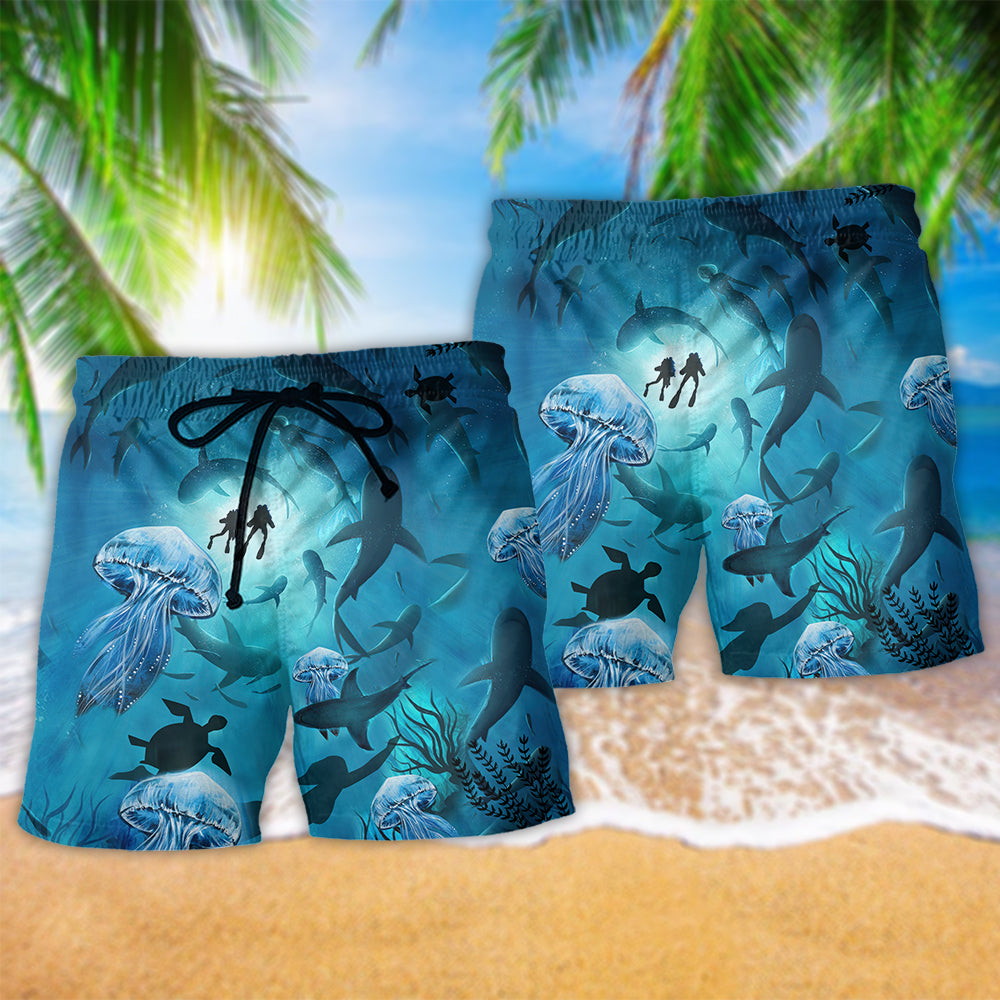 Ocean Marine Biology Into The Sea Diving - Beach Short Reefox - Owls Matrix LTD