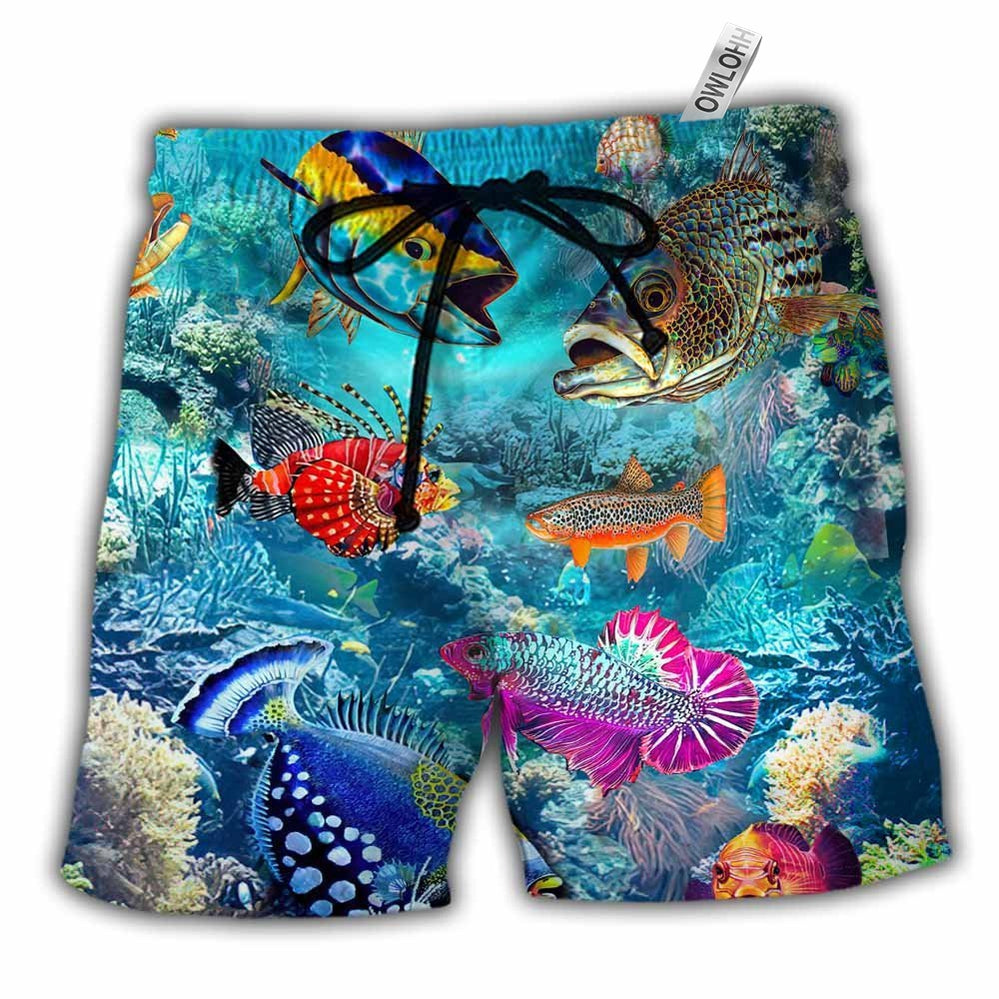 Beach Short / Adults / S Ocean The Treasure Under The Waves - Beach Short Reefox - Owls Matrix LTD