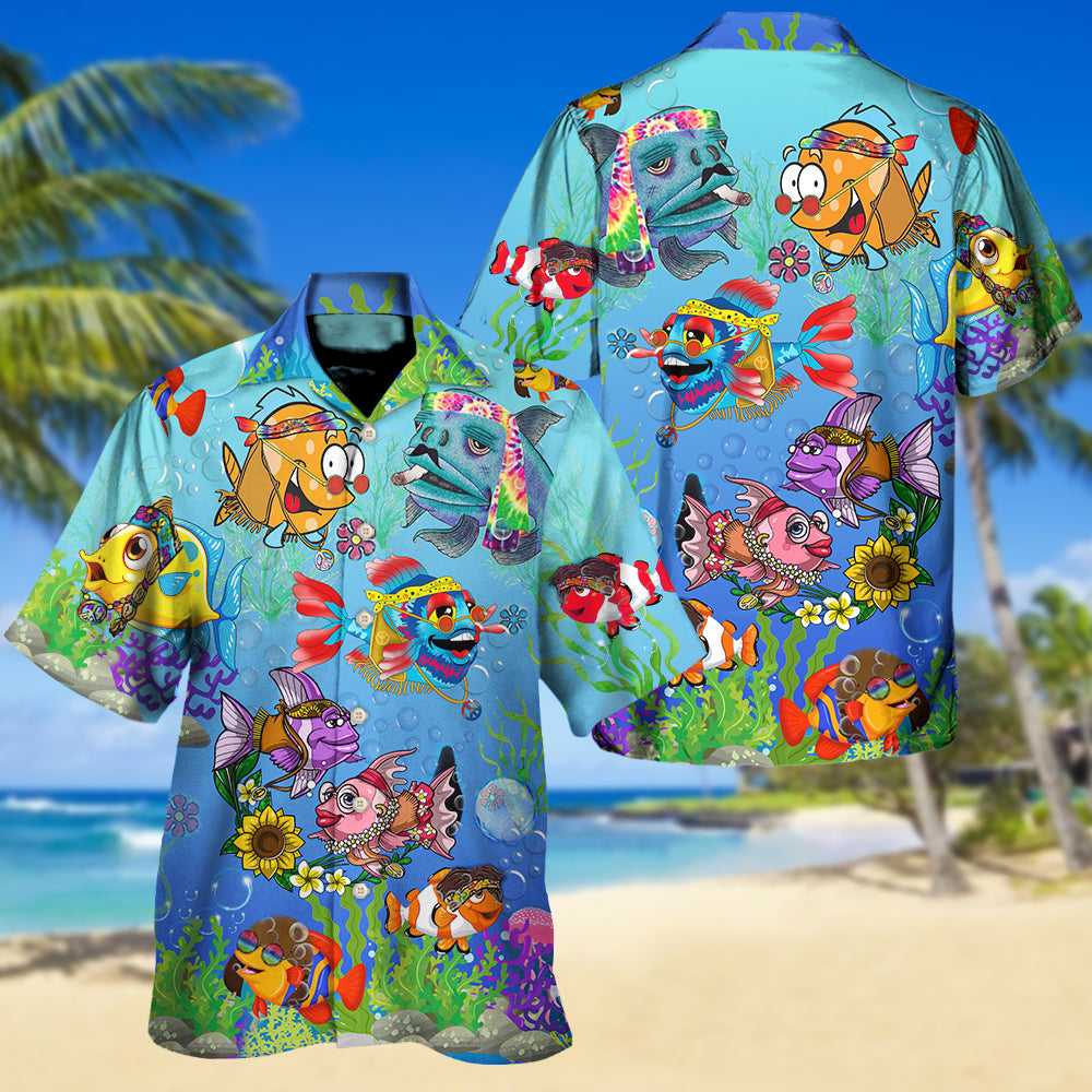 Fish Ocean In The Deep Blue Sea Joy To You And Me - Hawaiian Shirt