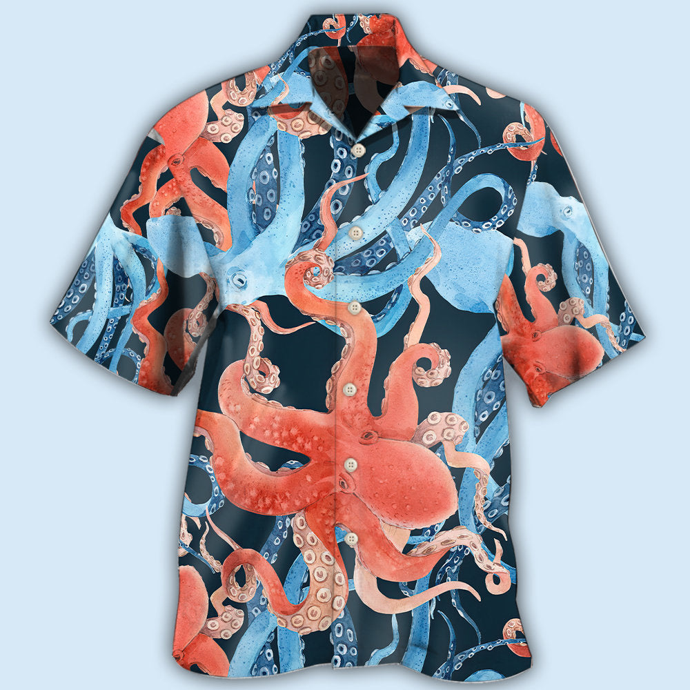 Octopus Colorful Ocean Life Basic - Hawaiian Shirt - Reefox