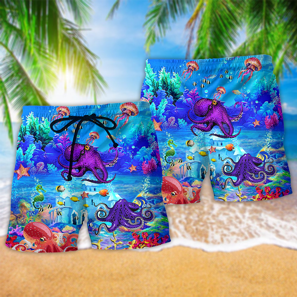 Octopus Love Fresh Ocean Forever - Beach Short Reefox - Owls Matrix LTD
