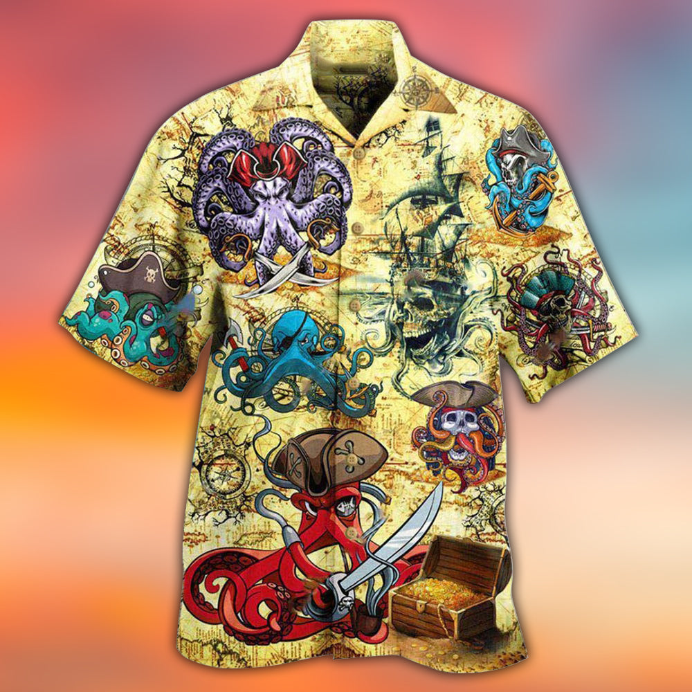 Octopus Pirate Funny - Hawaiian Shirt - Reefox