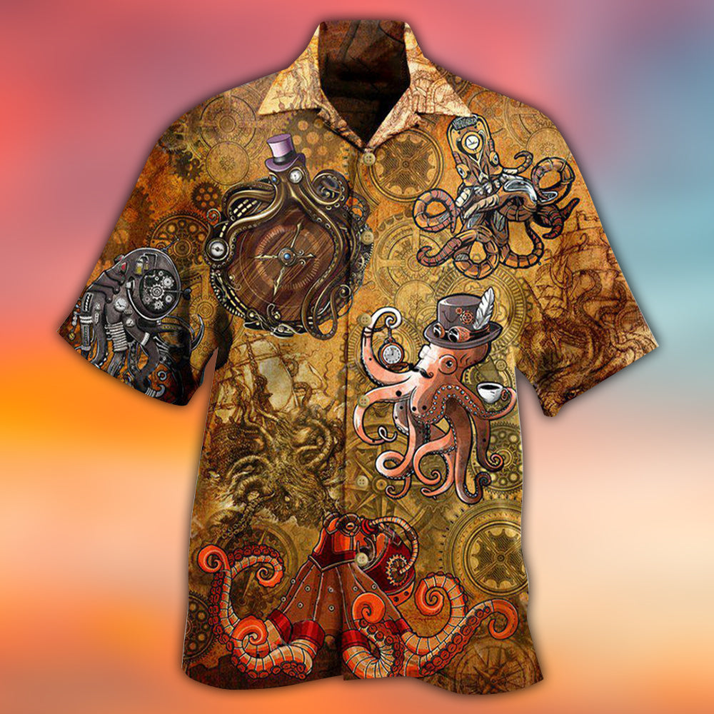 Octopus Steampunk Vintage Style - Hawaiian Shirt - Reefox