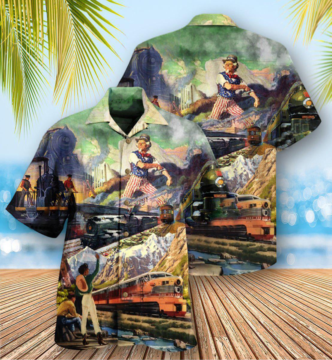 Train On The Right Track Train - Hawaiian Shirt - Reefox