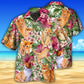 Cat Tropical Floral Orange Cat - Hawaiian Shirt - Reefox
