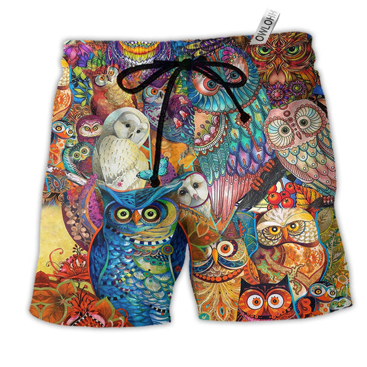 Beach Short / Adults / S Owl Color Love Red - Beach Short Reefox - Owls Matrix LTD