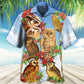 Owl Retro Merry Christmas Happy - Hawaiian Shirt - Reefox