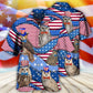 Owl USA Flag Independence Day - Hawaiian Shirt - Reefox