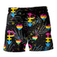 Beach Short / Adults / S LGBT Pansexual Tropical Leaf - Beach Short Reefox - Owls Matrix LTD