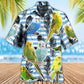 Parrot Parakeet Blue And White Stripe - Hawaiian Shirt - Reefox