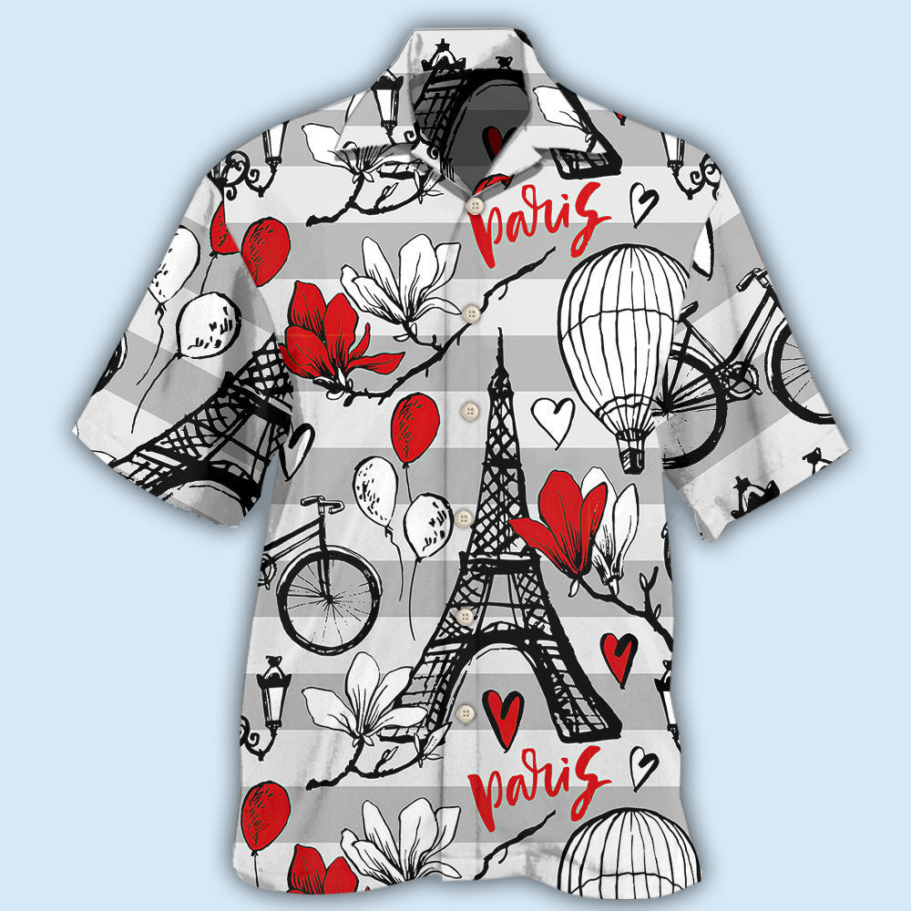 Paris Romantic Love Heart - Hawaiian Shirt - Reefox
