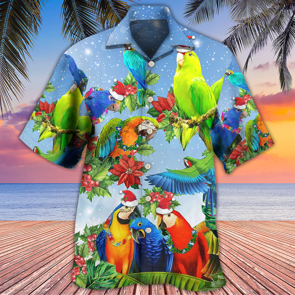 Parrot Couple Merry Christmas - Hawaiian Shirt - Reefox